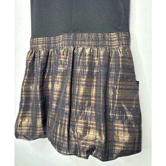 Michael Michael Kors Black Bubble Hem Plaid Skirt Dress hoilday formal Size 12 - Picture 12 of 12
